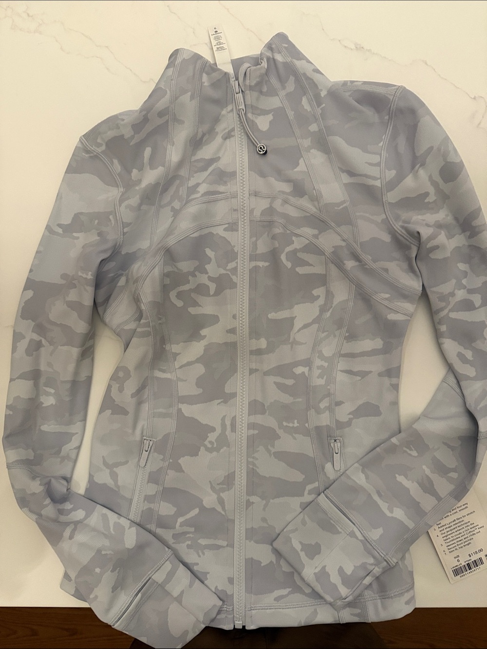 lululemon athletica Light Gray Camo Full-Zip Jacket NWT